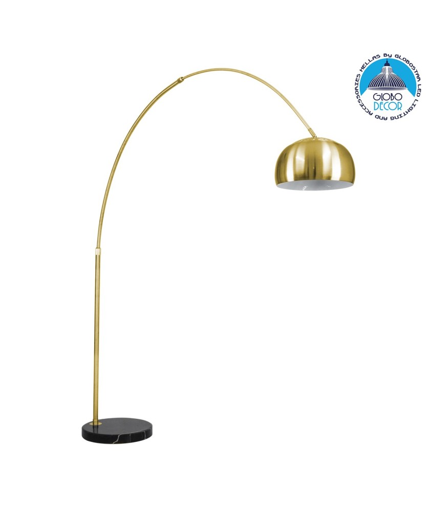 GLOBOSTAR® PRAGUE 00992 Μοντέρνο Επιδαπέδιο Φωτιστικό με Ντουί 1 x E27 AC 220-240V IP20 - Χρυσό Βούρτσας - Μ210 x Π45 x Υ220cm